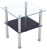 CasaXXl Beistelltisch Glas mit Sicherheitsglas & Facettenschliff - Glastisch perfekt geeignet als Wohnzimmertisch 40 x 40 x 47 cm (Eckig, Schwarz) Bild 2