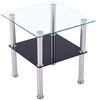 CasaXXl Beistelltisch Glas mit Sicherheitsglas & Facettenschliff - Glastisch perfekt geeignet als Wohnzimmertisch 40 x 40 x 47 cm (Eckig, Schwarz) Bild 3