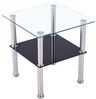 CasaXXl Beistelltisch Glas mit Sicherheitsglas & Facettenschliff - Glastisch perfekt geeignet als Wohnzimmertisch 40 x 40 x 47 cm (Eckig, Schwarz) Bild 4
