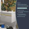BADEDU FILS Waschbecken mit Unterschrank 69 cm breit, Weiß, Waschbecken Gussmarmor Weiß, Griff Gold Bild 2