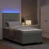 vidaXL LED Boxspringbett mit Matratze Hellgrau 90 x 190 cm Samt 3343346 Bild 5