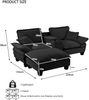 Sofa aus Chenille mit USB-Anschlüssen & Ottomane, schwarz Bild 4