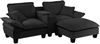 Sofa aus Chenille mit USB-Anschlüssen & Ottomane, schwarz Bild 5