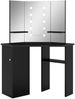 vidaXL Eck-Schminktisch mit LED Schwarz 111x54x141,5 cm 326534 Bild 2