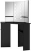 vidaXL Eck-Schminktisch mit LED Schwarz 111x54x141,5 cm 326534 Bild 4