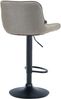 Barhocker RAGAD - Stoff Taupe 49x51x85 cm Schwarz | Barstuhl Höhenverstellbar Mit Lehne Drehbar Tresenhocker Tresenstuhl Kneipenhocker Kneipenstuhl Bild 4