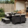 vidaXL 9-tlg. Garten-Essgruppe mit Kissen Schwarz Poly Rattan 3277721 Bild 1