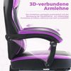 Ergonomischer Gaming Stuhl mit Fußstütze und Lendenwirbelstütze SchwarzViolett Bild 5