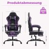 Ergonomischer Gaming Stuhl mit Fußstütze und Lendenwirbelstütze SchwarzViolett Bild 3