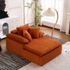 Rahmenloses Sofa orange Kord, 177x122x92 cm, 1 Sitzer, kein Aufbau Bild 3