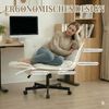 Leawin Drehstuhl Bürostuhl ergonomisch mit breitem Sitz & 5-fach Armlehnen, Schreibtischstuhl mit Chenille-Bezug, Rollen & 150 kg Bild 4