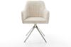 Esszimmerstuhl Greg-Flex Cord Beige Kreuzgestell breit Edelstahl Taschenfederkern Bild 2