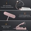 Lapalife LED Leselampe Akku Buchlampe Breites Licht, Klemmlampe mit 3 Farben & 10 Helligkeit, LED fest integriert, USB Aufladbar, Schwanenhals, Augenschonendes, für Nachtlesen ins Bett Bild 3