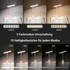 Lapalife LED Leselampe Akku Buchlampe Breites Licht, Klemmlampe mit 3 Farben & 10 Helligkeit, LED fest integriert, USB Aufladbar, Schwanenhals, Augenschonendes, für Nachtlesen ins Bett Bild 4