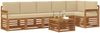 vidaXL Ecksofa Set mit Kissen 7 pcs Natur und Beige Massivholz Akazie 3374918 Bild 3