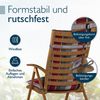Beautissu Hochlehnerauflage 4x Premium Hochlehnerauflage 120 x 50 x 7 cm, Grau-Rot-Hellblau-Kariert, Gartenstuhlauflage Hochlehner - Robuster Stoff & UV-Lichtechtheit Bild 4