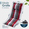 Beautissu Hochlehnerauflage 4x Premium Hochlehnerauflage 120 x 50 x 7 cm, Grau-Rot-Hellblau-Kariert, Gartenstuhlauflage Hochlehner - Robuster Stoff & UV-Lichtechtheit Bild 3