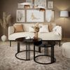 Lookway Couchtisch LORI GLASS 2in1 mit eleganter Tischplatte aus Glas (2er Set), Durchmesser: ⌀70 cm und ⌀50 cm Bild 2