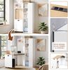 Flieks Klappbarer Schreibtisch mit Regal, 2-in-1 Bücherregal & Computertisch mit Steckdose & USB-Anschluss, Weiß, rechte Ecke Bild 5