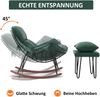 M MCombo Sessel Schaukelsessel mit Hocker, moderner Schaukelstuhl, Relaxstuhl für Wohnzimmer modern, bequemer Lesestuhl, Stillsessel, Swing Chair, 4118 (Grün) Bild 2