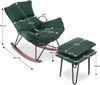 M MCombo Sessel Schaukelsessel mit Hocker, moderner Schaukelstuhl, Relaxstuhl für Wohnzimmer modern, bequemer Lesestuhl, Stillsessel, Swing Chair, 4118 (Grün) Bild 5