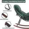 M MCombo Sessel Schaukelsessel mit Hocker, moderner Schaukelstuhl, Relaxstuhl für Wohnzimmer modern, bequemer Lesestuhl, Stillsessel, Swing Chair, 4118 (Grün) Bild 4