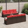 vidaXL Sofa Set mit Kissen 9 pcs Beige und Rot Poly-Rattan 3354983 Bild 3