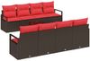 vidaXL Sofa Set mit Kissen 9 pcs Beige und Rot Poly-Rattan 3354983 Bild 2