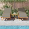 vidaXL Sonnenliege 3 pcs Taupe 200 x 67 x 84 cm Massivholz Akazie 3325185 Bild 3