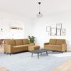 vidaXL 3-tlg. Sofagarnitur mit Kissen Braun Samt 3278408 Bild 3