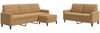 vidaXL 3-tlg. Sofagarnitur mit Kissen Braun Samt 3278408 Bild 2