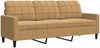 vidaXL 3-tlg. Sofagarnitur mit Kissen Braun Samt 3278408 Bild 4