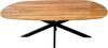 Esszimmertisch Oval 160 x 85 cm Akazienholz massiv natur Spider-Gestell schwarz RAMA 136979276 Bild 5
