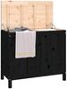 vidaXL Wäschetruhe Schwarz 88,5x44x76 cm Massivholz Kiefer 823583 Bild 4