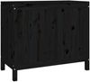 vidaXL Wäschetruhe Schwarz 88,5x44x76 cm Massivholz Kiefer 823583 Bild 5