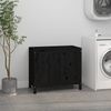 vidaXL Wäschetruhe Schwarz 88,5x44x76 cm Massivholz Kiefer 823583 Bild 3