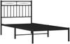 vidaXL Bettgestell mit Kopfteil, Metall, Schwarz, 90x190 cm Bild 4