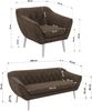 Wohnzimmerset, Möbelset PIRS 3-3-1, Armlehnen, Wellenfederung, weiße Füße, Dreisitzer Sofas mit Sessel, Polstermöbel Set - Braun Velvet Bild 5