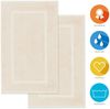Lavea 2er Set Badematte 50x80 cm – rutschfeste, Waschbare Badematten aus 100% Baumwolle, Frottierserie Elena – Saugstark, Strapazierfähig und Zeitlos – Ideal für Badezimmer, Dusche - Creme Bild 2