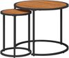 vidaXL Kaffeetisch Set 2 pcs Natürlich und Schwarz 55 x 55 x 45 cm 42026684 Bild 2