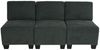 Modular 3-Sitzer Sofa Couch Lyon, Stoff/Textil ~ anthrazit-grau, ohne Armlehnen Bild 2