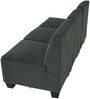 Modular 3-Sitzer Sofa Couch Lyon, Stoff/Textil ~ anthrazit-grau, ohne Armlehnen Bild 4