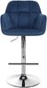 CLP Barhocker Natoma Samt I 360° Drehbar, Metallgestell Mit Fußstütze,blau Metall in Chromoptik Bild 3