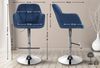 CLP Barhocker Natoma Samt I 360° Drehbar, Metallgestell Mit Fußstütze,blau Metall in Chromoptik Bild 2