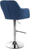 CLP Barhocker Natoma Samt I 360° Drehbar, Metallgestell Mit Fußstütze,blau Metall in Chromoptik Bild 5