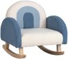 Kinderschaukelstuhl Teddy-Plüsch-Sessel mit Schaukelbeinen aus Pappelholz Blau Bild 2
