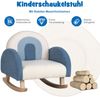 Kinderschaukelstuhl Teddy-Plüsch-Sessel mit Schaukelbeinen aus Pappelholz Blau Bild 4