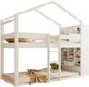 Etagenbett 90x200 cm mit Stauraum – Jugendbett aus Massivholz und MDF in Weiß Bild 5