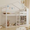 Etagenbett 90x200 cm mit Stauraum – Jugendbett aus Massivholz und MDF in Weiß Bild 3