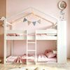 Etagenbett 90x200 cm mit Stauraum – Jugendbett aus Massivholz und MDF in Weiß Bild 4